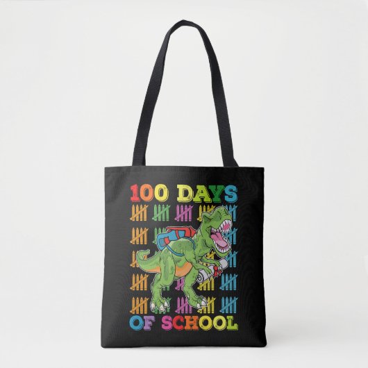 100日間の学校Tレックス恐竜教師生徒 トートバッグ (正面)