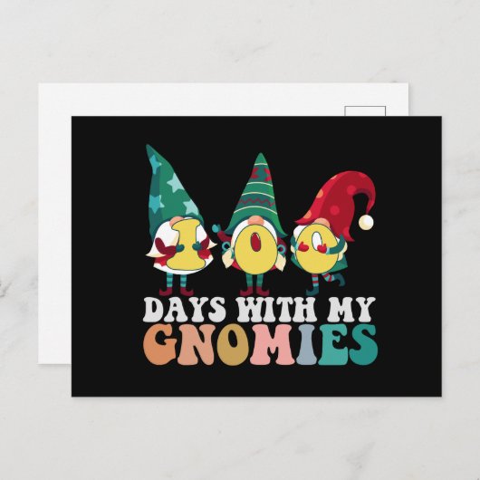 100日間の私の小人たちと楽しい教育 学校 ポストカード (正面/裏面)