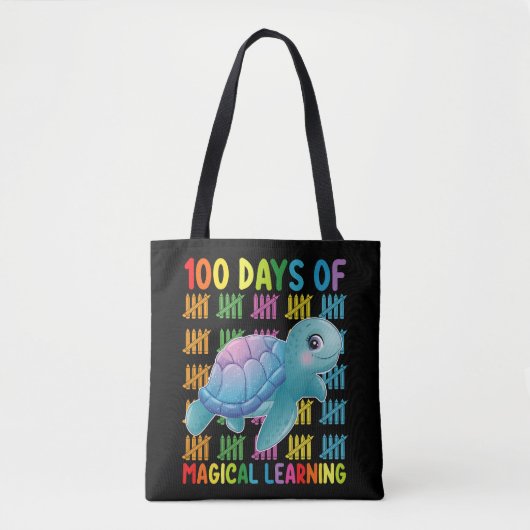 100日間の魔法の学習タートルスクール トートバッグ (正面)