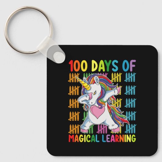 100日間の魔法の学習ユニコーンスクール キーホルダー (正面)