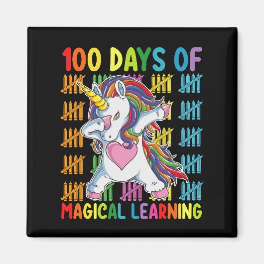 100日間の魔法の学習ユニコーンスクール マグネット (正面)