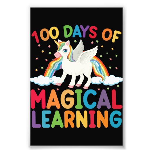 100日間の魔法の学習学校ユニコーン女子  フォトプリント            (正面)