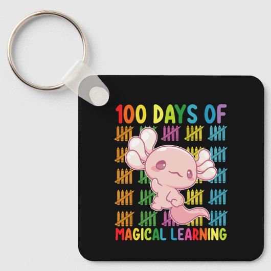 100日間の魔法の学習 ウーパールーパー学校 キーホルダー (正面)