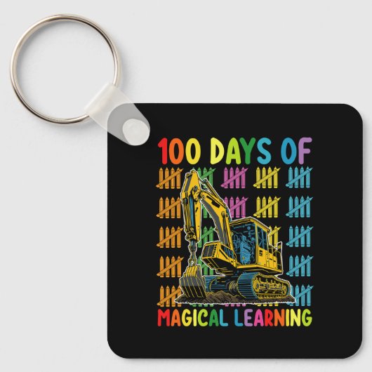 100日間の魔法の学習 ショベルカー学校 キーホルダー (正面)