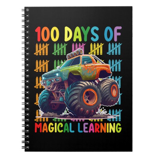 100日間の魔法の学習 モンスタートラックスクール ノートブック (正面)