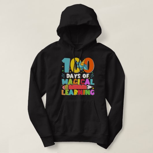 100日間の魔法の学習 100日 100日間 パーカ (デザイン正面)