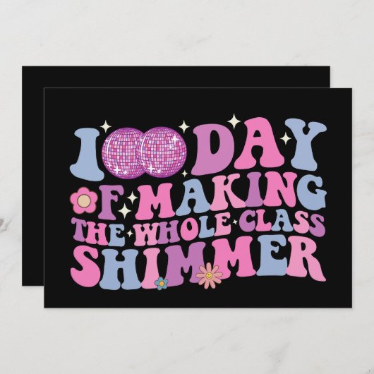 100日間クラス全員で輝くディスコを作り続けた 招待状 (正面/裏面)