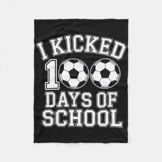 100日間学校に行ったよ 男の子 キッズ 学生 サッカー フリースブランケット