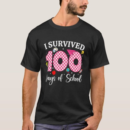 100日間学校に通った100人の先生と生徒 Tシャツ (正面)