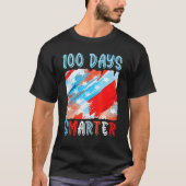 100日頭が切れるアメリカ合衆国国旗ハッピー100日 Tシャツ (正面)