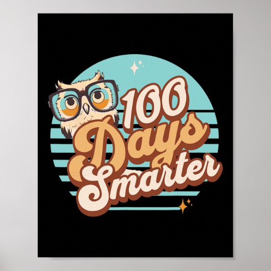 100日頭が切れるフクロウレトロ先生キッズ100日O ポスター (正面)