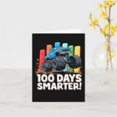 100日頭が切れるモンスタートラック学校の100日 カード (黄色い花)
