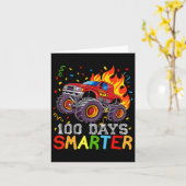 100日頭が切れるモンスタートラック学校の100日 カード (黄色い花)