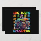 100日頭が切れるモンスタートラック100日学校 招待状 (正面/裏面)