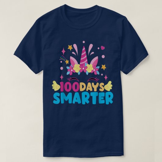 100日頭が切れるユニコーン女子先生100日目 Tシャツ (デザイン正面)