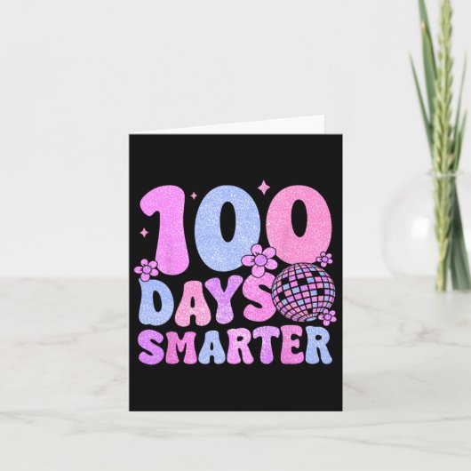 100日頭が切れるレトロディスコ100日の学校Te カード (正面)