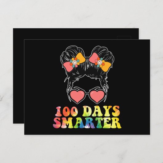 100日頭が切れる女子メッシーブンスクール絞り染め ポストカード (正面/裏面)