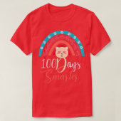 100日頭が切れる猫好きおもしろい100日 Tシャツ (デザイン正面)