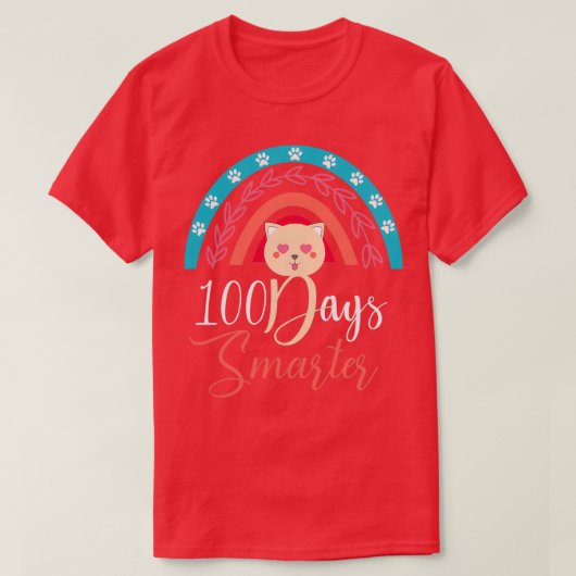 100日頭が切れる猫好きおもしろい100日 Tシャツ (デザイン正面)