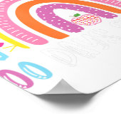 100日頭が切れる100日の学校レインボーティーシュ ポスター (角)