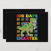 100日頭が切れるTレックス恐竜100日学校 招待状 (正面/裏面)