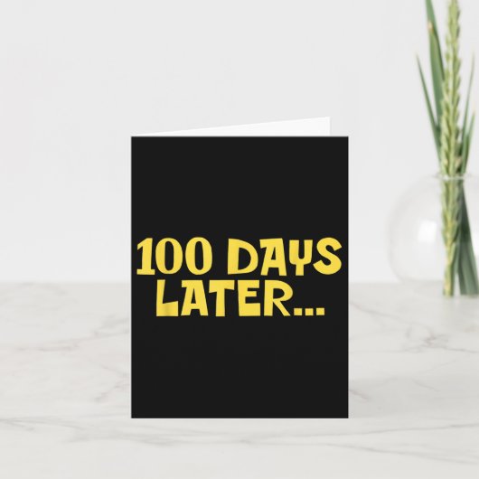 100日100日後の学校のおもしろい子供 カード (正面)