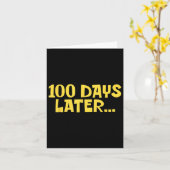 100日100日後の学校のおもしろい子供 カード (黄色い花)