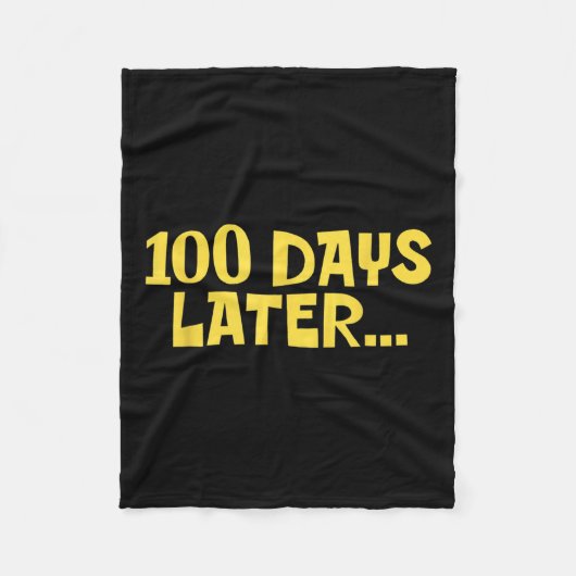 100日100日後の学校のおもしろい子供 フリースブランケット (正面)