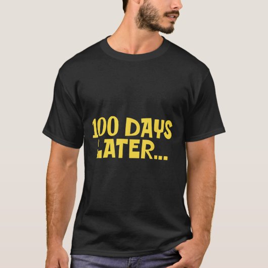 100日100日後の学校のおもしろい子供 Tシャツ (正面)
