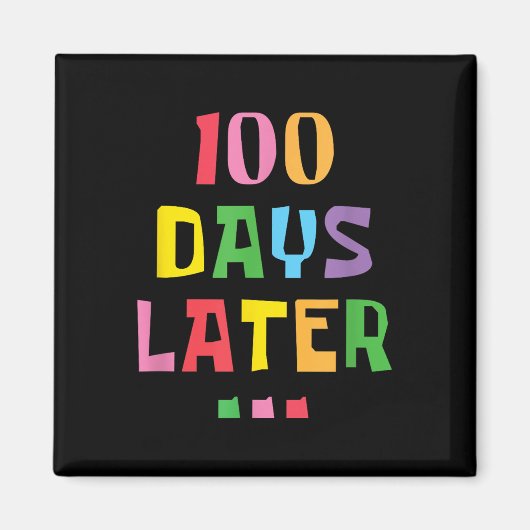 100日100日後の学校先生の子供 マグネット (正面)
