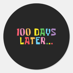 100日100日後の学校先生の子供 ラウンドシール