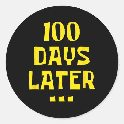 100日100日後の学校先生の子供 ラウンドシール (正面)