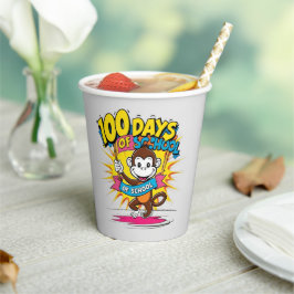 100日・オブ・スクールモンキーパーティーお祝い 紙コップ