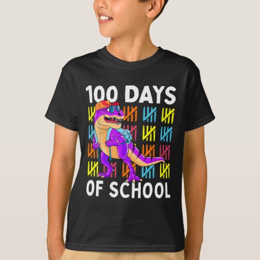 100日・オブ・スクール100th Day Dino Tシャツ (正面)