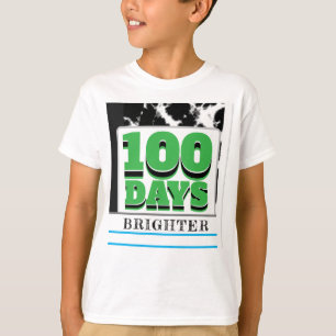 100日・オブ・スクール・ノート紙・グリーン・デザイン Tシャツ
