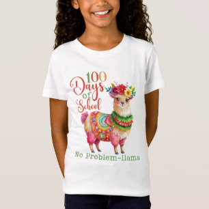 100日・オブ・スクール・ラマ・シャツ Tシャツ