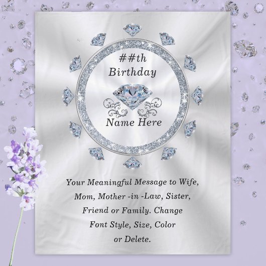 100日、75日、70日、60日の誕生日が妻に贈られる。 フリースブランケット