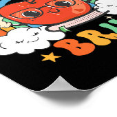 100日Bruh Apple Rainbow Groovy Kids Toddler Bo ポスター (角)