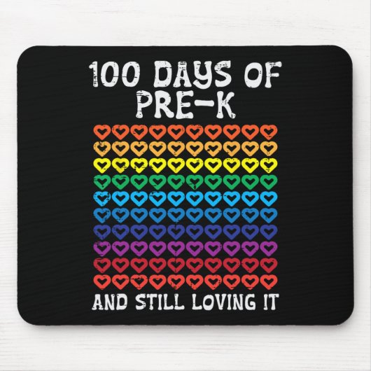100日Pre-K Loving Itハート100Th Day Of Schooo マウスパッド (正面)