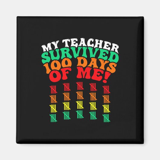 100日Tee Kids 100Th Day Of School Co マグネット (正面)