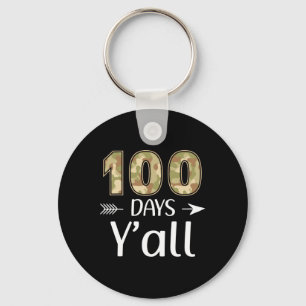100日Y'all迷彩柄100th Day Of School先生 キーホルダー