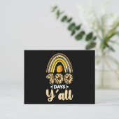 100日Y'all 100th Day Of School Leopard ポストカード (スタンド正面)