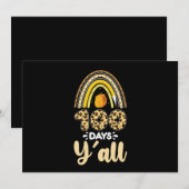 100日Y'all 100th Day Of School Leopard 招待状 (正面/裏面)