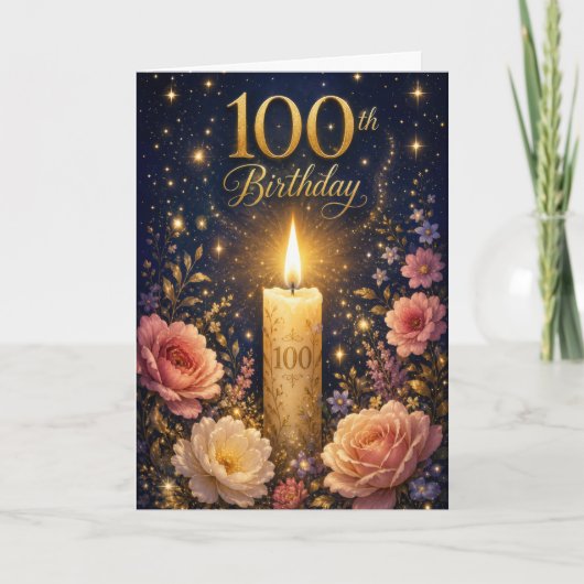 100本目のキャンドル 誕生日 カード (正面)