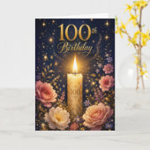 100本目のキャンドル 誕生日 カード (黄色い花)