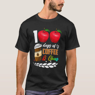 100杯のコーヒーと大混乱 100日目おめでとう 学校 Tシャツ