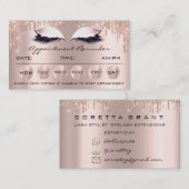 100枚のアポイントメントリマインダーカードのメイクアップラッシュドリップ 名刺 (正面/裏面)