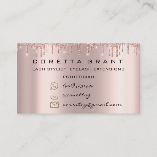 100枚のアポイントメントリマインダーカードのメイクアップラッシュドリップ 名刺 (裏面)
