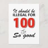 100歳おもしろいの誕生日デザイン ポストカード (正面)