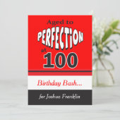 100歳で最高の年齢を迎える | 100歳の誕生日 招待状 (スタンド正面)